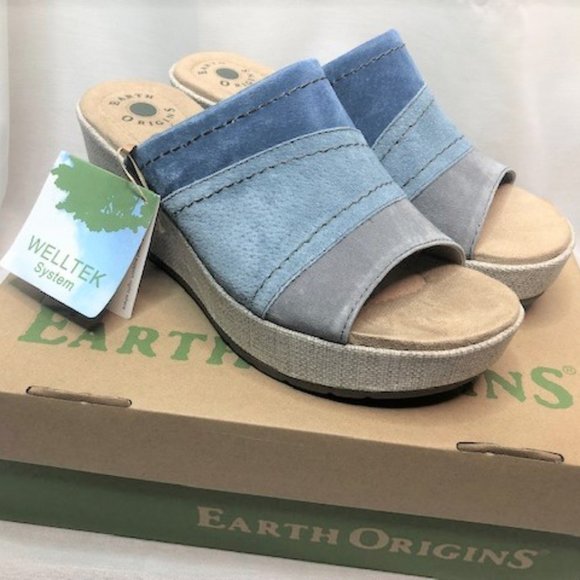 Earth Origins Myra Women's Suede Frost Grey Wedge 8.5 - Picture 1 of 8